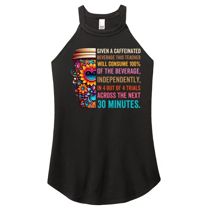 Given A Caffeinated Beverage This Teacher Will Consume Women’s Perfect Tri Rocker Tank