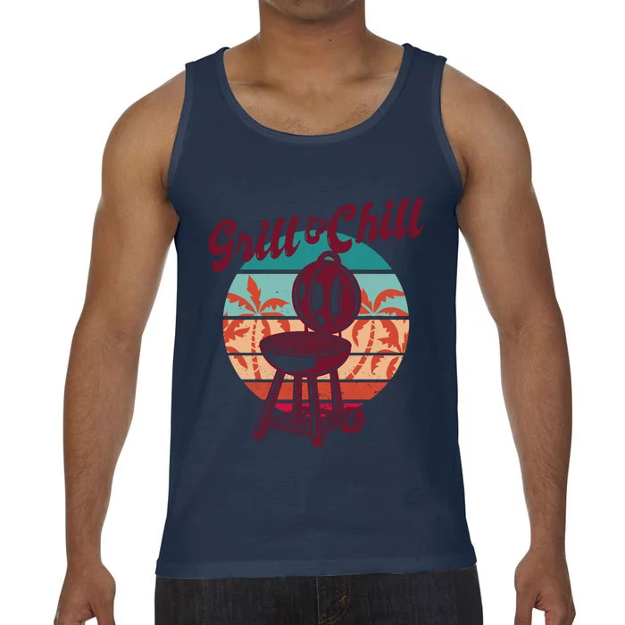 Grill And Chill Vacation Retro Sunset Comfort Colors® Tank Top