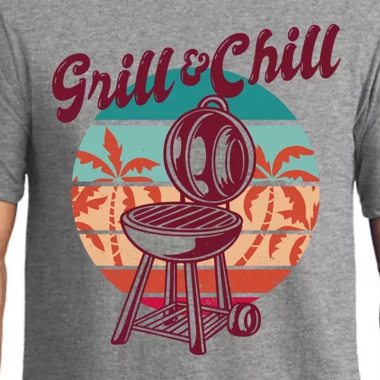 Grill And Chill Vacation Retro Sunset Pajama Set