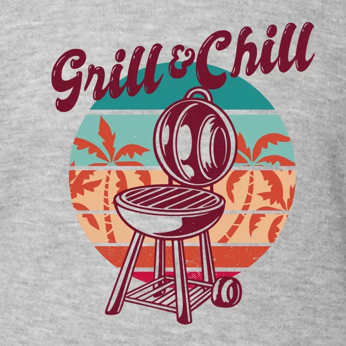 Grill And Chill Vacation Retro Sunset Toddler Sweatshirt