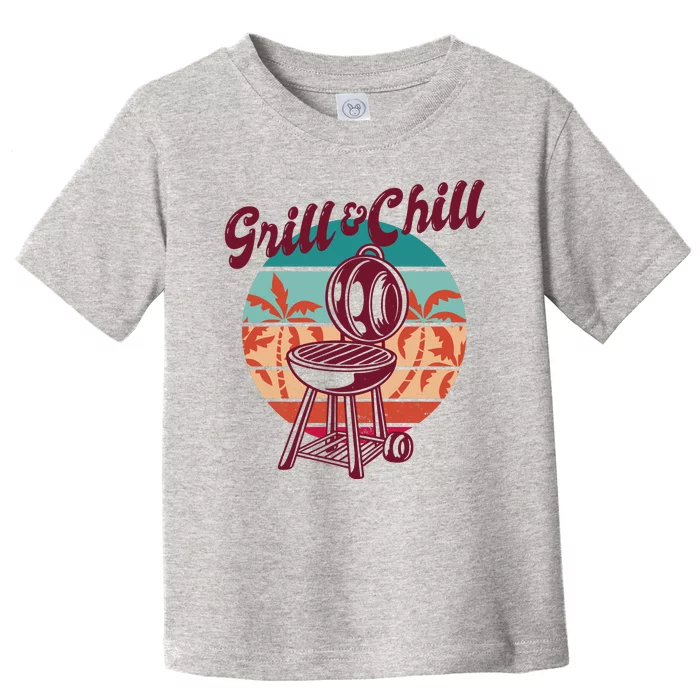 Grill And Chill Vacation Retro Sunset Toddler T-Shirt