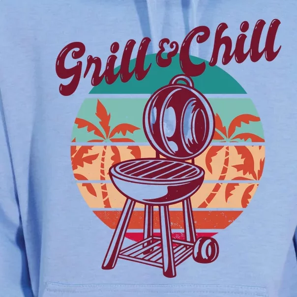 Grill And Chill Vacation Retro Sunset Unisex Surf Hoodie