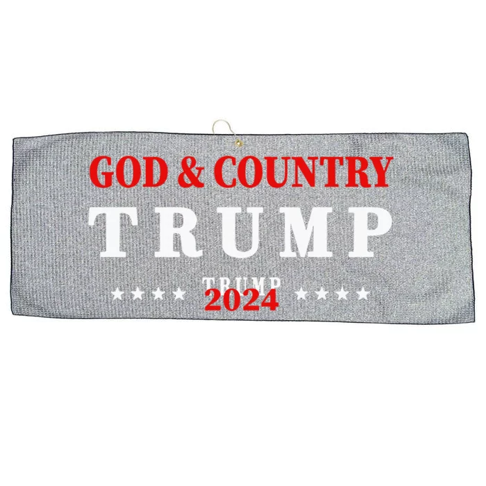 God And Country Trump 2024 God Trump Large Microfiber Waffle Golf Towel