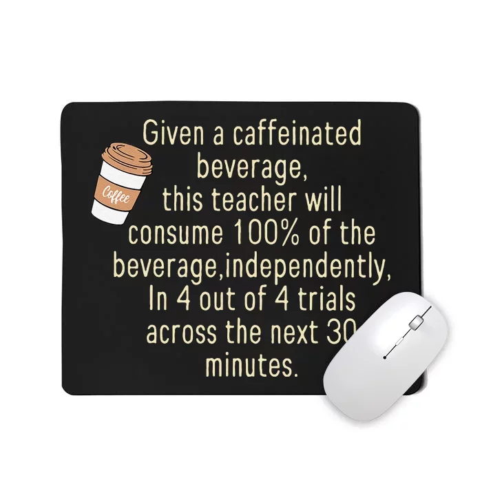 Given A Caffeinated Beverage This Teacher Will Consume Mousepad