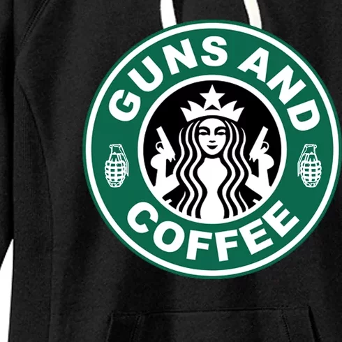 Guns And Coffee Parody Women's Fleece Hoodie