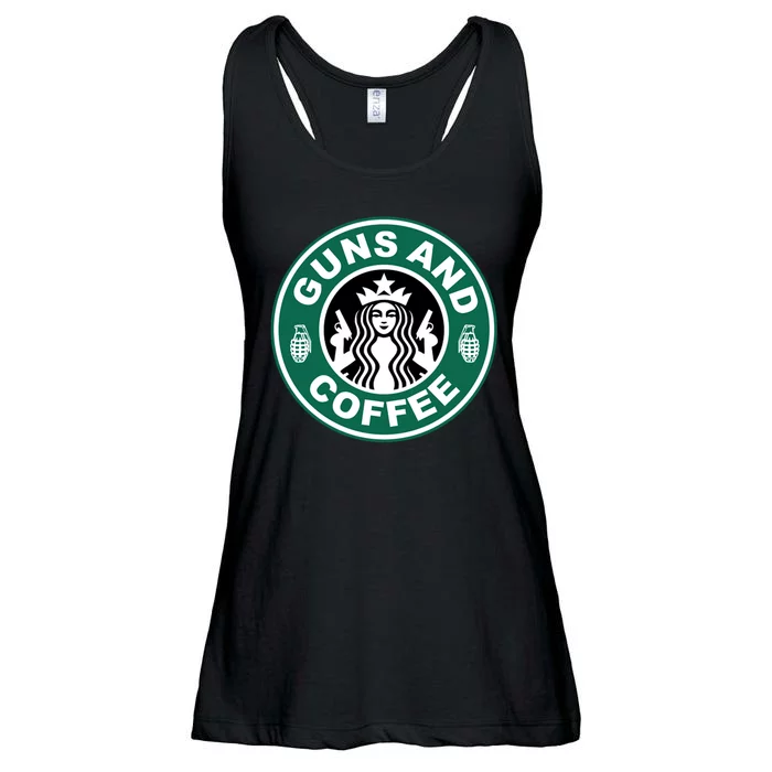 Guns And Coffee Parody Ladies Essential Flowy Tank