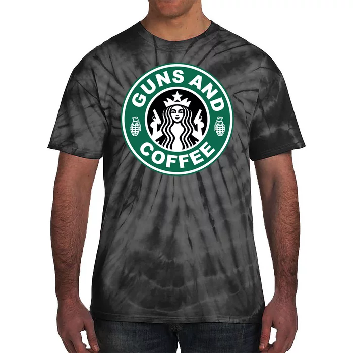 Guns And Coffee Parody Tie-Dye T-Shirt