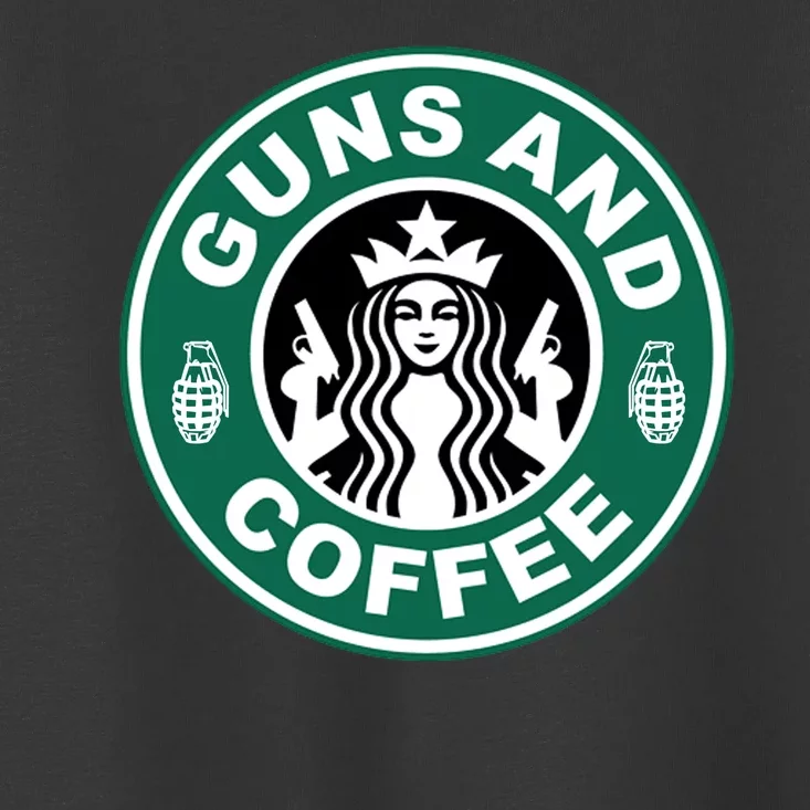 Guns And Coffee Parody Toddler T-Shirt