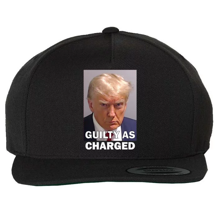 Guilty As Charge Trump Mugshot Wool Snapback Cap