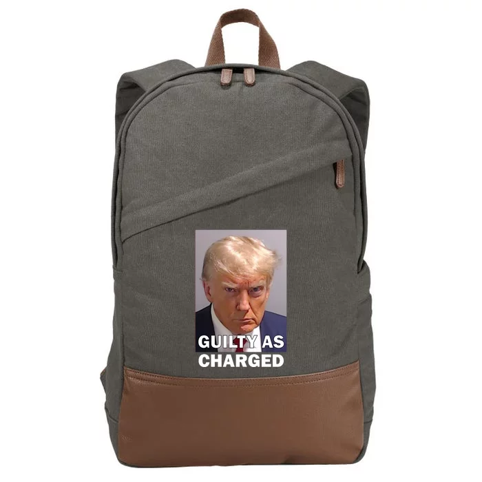 Guilty As Charge Trump Mugshot Cotton Canvas Backpack