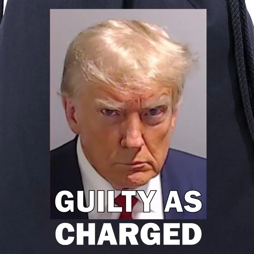 Guilty As Charge Trump Mugshot Drawstring Bag