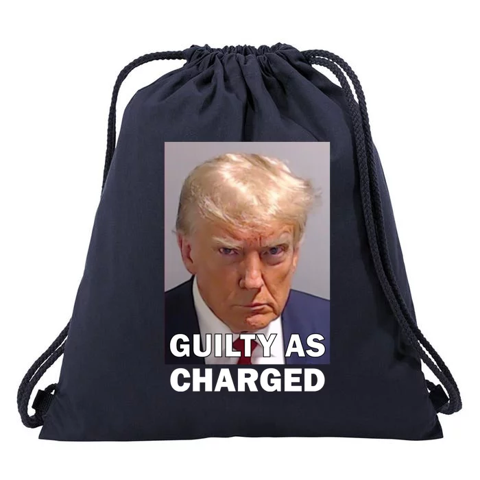 Guilty As Charge Trump Mugshot Drawstring Bag