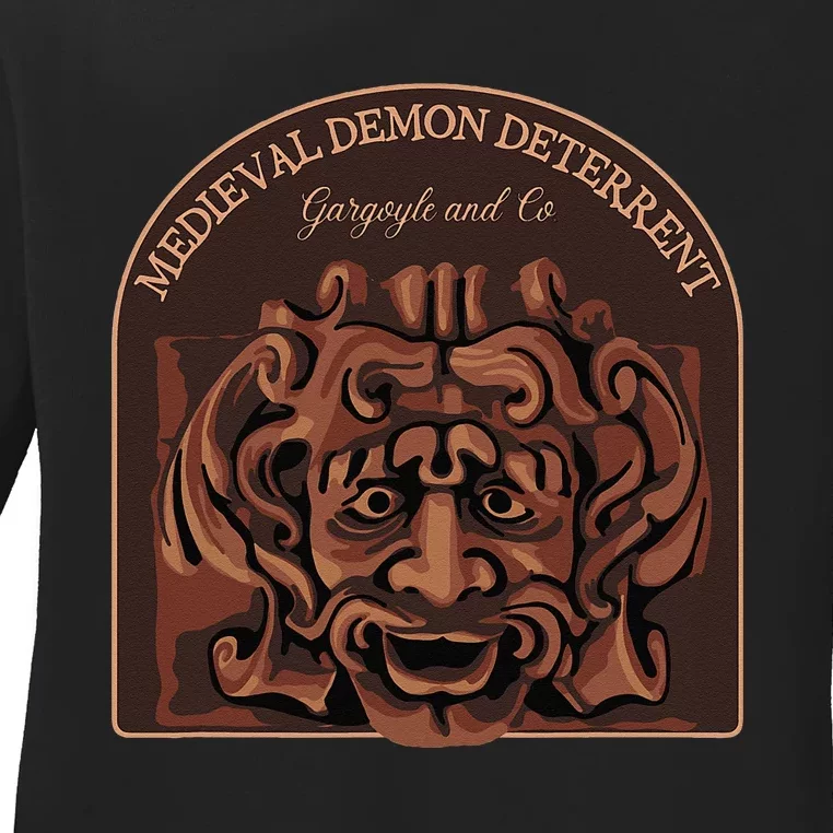 Gargoyle And Co Medieval Demon Deterrent Ladies Long Sleeve Shirt