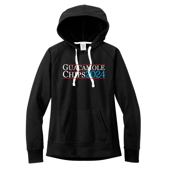 Guacamole And Chips 2024 Funny Political Election Food Women's Fleece Hoodie