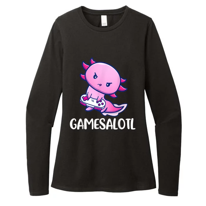 Gamesalotl Axolotl Cute Playing Video Game Womens CVC Long Sleeve Shirt