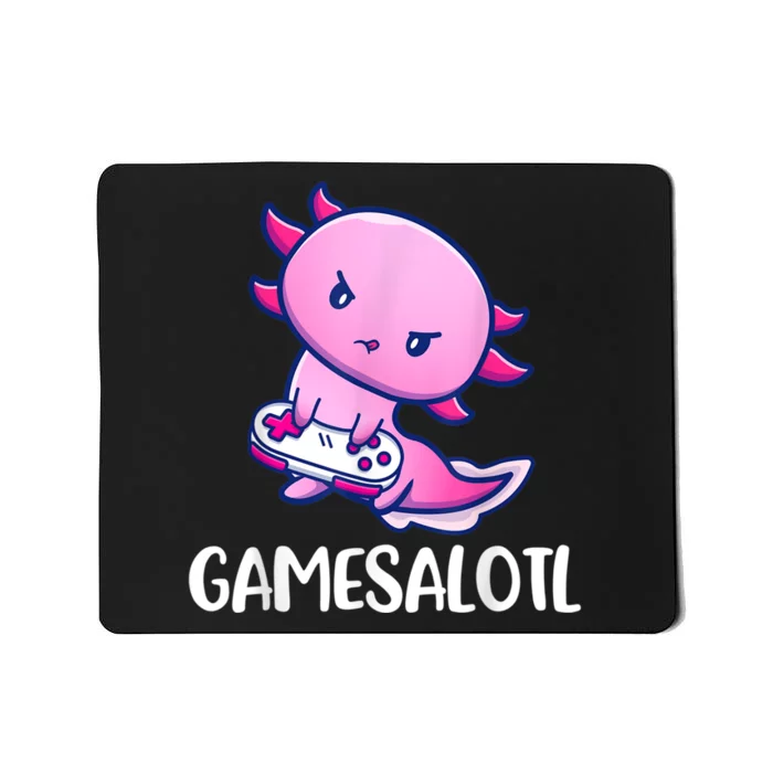 Gamesalotl Axolotl Cute Playing Video Game Mousepad