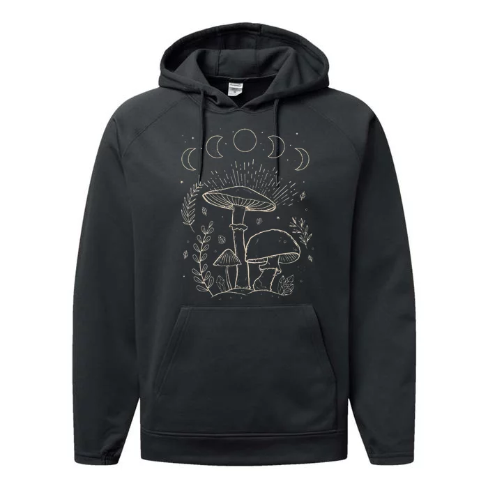 Goblincore Aesthetic Dark Academia Cottagecore Mushroom Performance Fleece Hoodie