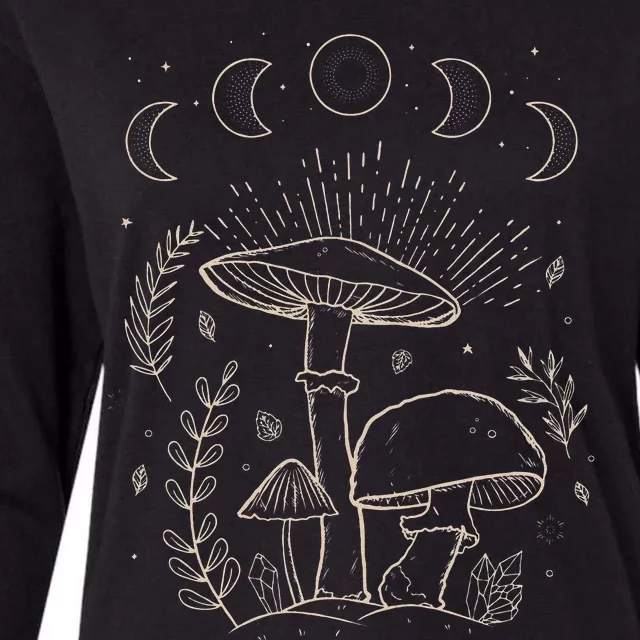 Goblincore Aesthetic Dark Academia Cottagecore Mushroom Womens Cotton Relaxed Long Sleeve T-Shirt