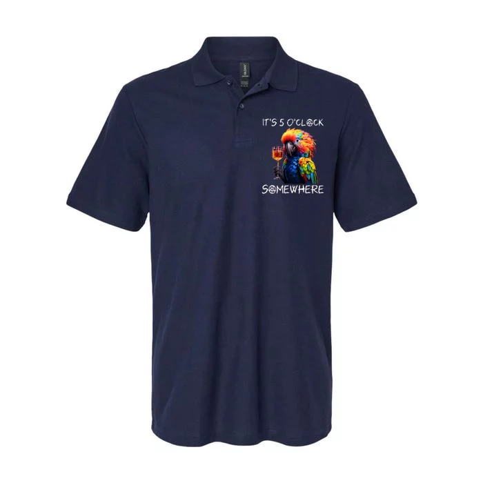 Grab A Drink And Toast To The Sun! Its 5 Oclock Somewhere! Funny Design Softstyle Adult Sport Polo