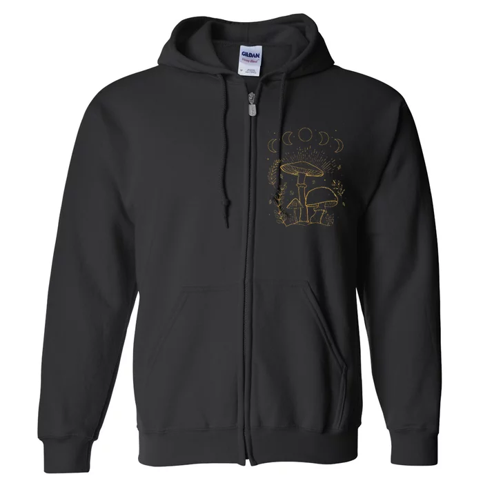 Goblincore Aesthetic Dark Academia Cottagecore Mushroom Full Zip Hoodie