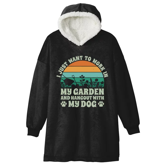 Gardening And Dog Lover Graphic Hooded Wearable Blanket