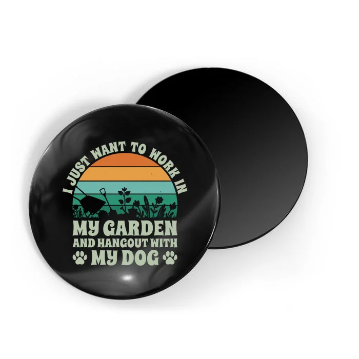 Gardening And Dog Lover Graphic Magnet