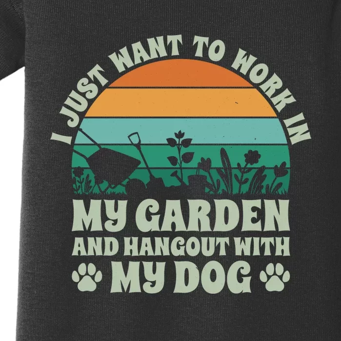 Gardening And Dog Lover Graphic Baby Bodysuit