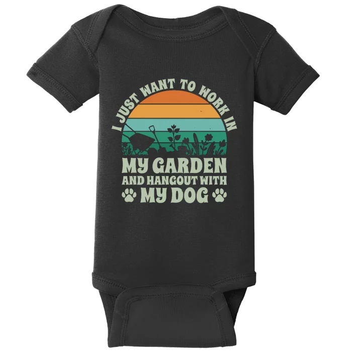 Gardening And Dog Lover Graphic Baby Bodysuit