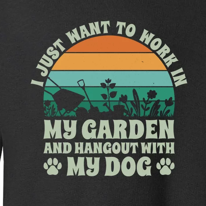 Gardening And Dog Lover Graphic Toddler Sweatshirt