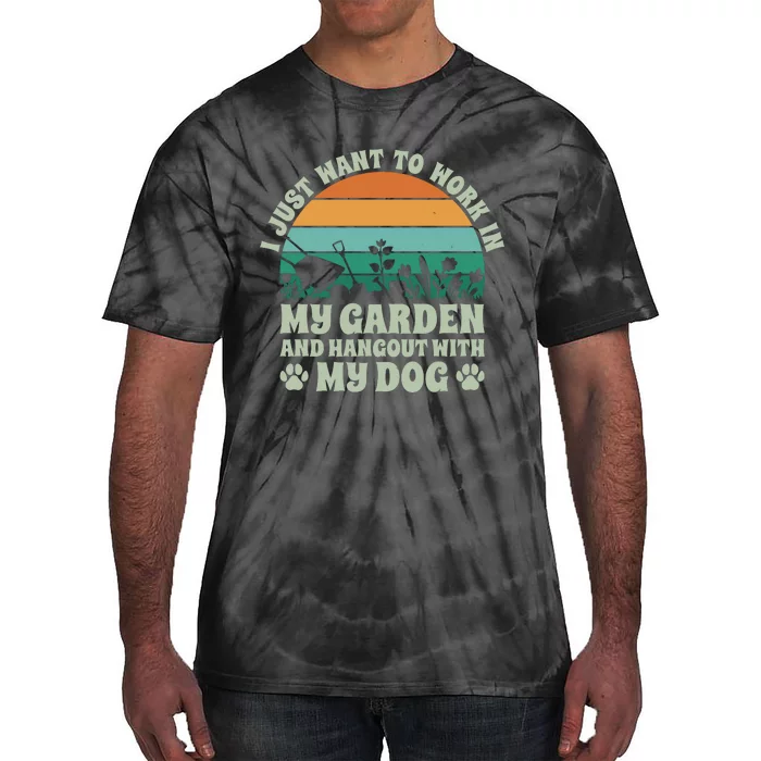 Gardening And Dog Lover Graphic Tie-Dye T-Shirt