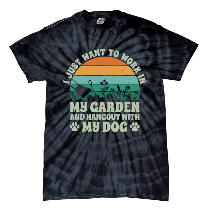 Gardening And Dog Lover Graphic Tie-Dye T-Shirt