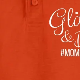 Glitter And Dirt #Momofboth Mother Mom Of Two Parents Gift Dry Zone Grid Performance Polo