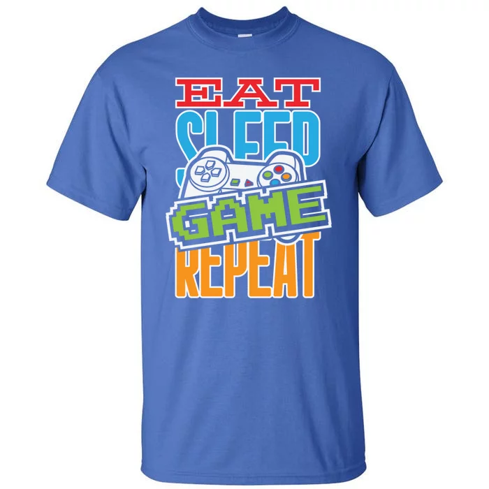 Gamingroom Accessories Eat Sleep Game Repeat Gift Tall T-Shirt