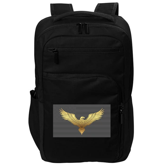 Gold American Eagle On Flag Impact Tech Backpack