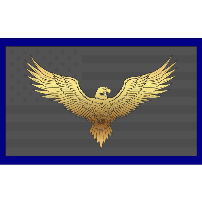 Gold American Eagle On Flag Bumper Sticker