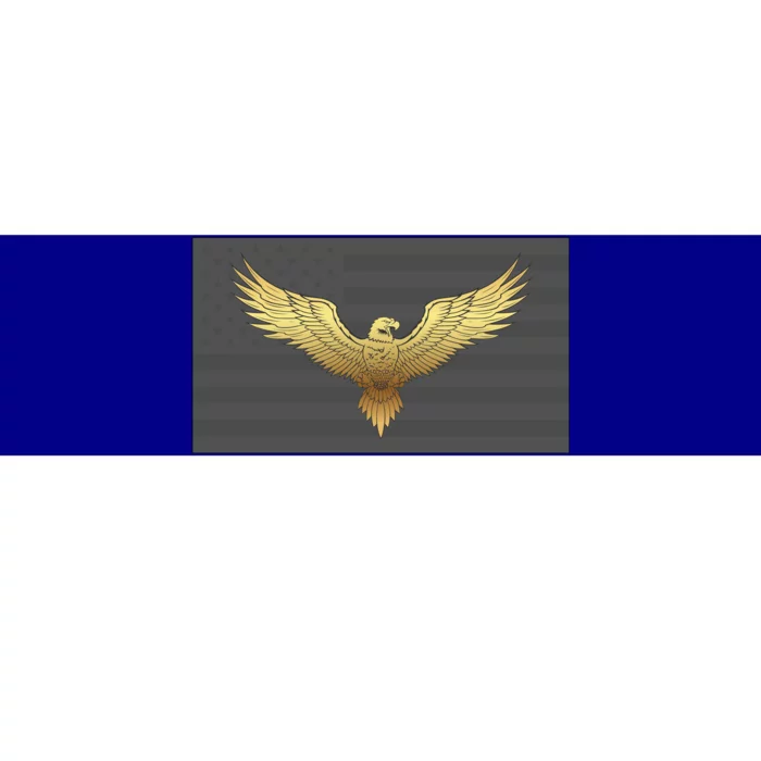 Gold American Eagle On Flag Bumper Sticker