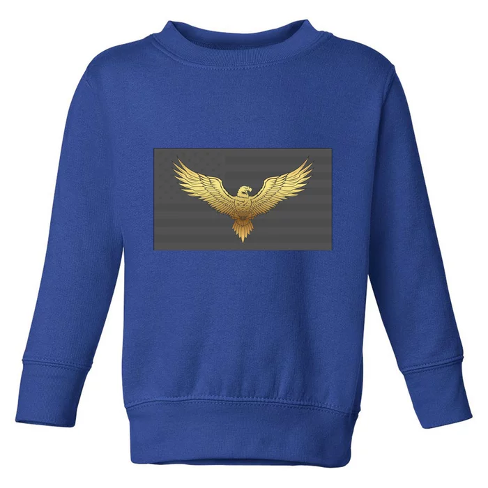 Gold American Eagle On Flag Toddler Sweatshirt