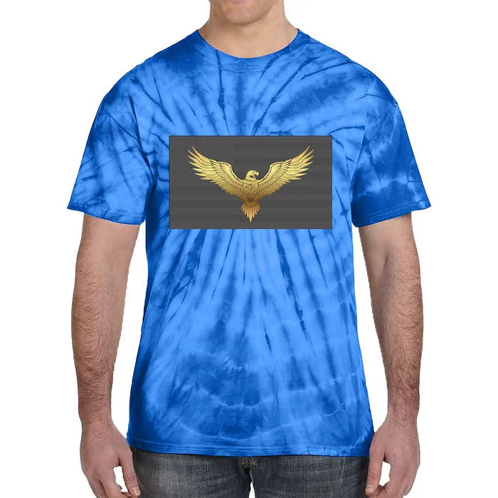 Gold American Eagle On Flag Tie-Dye T-Shirt