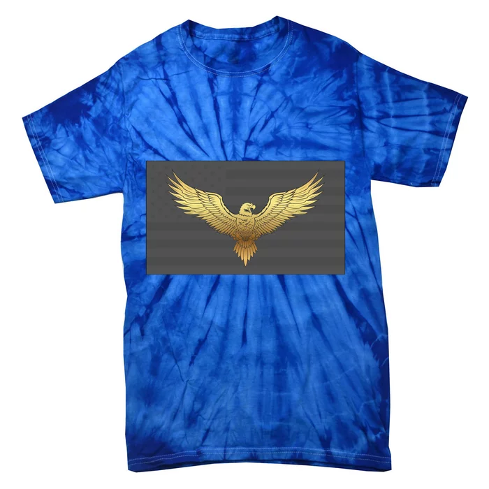 Gold American Eagle On Flag Tie-Dye T-Shirt