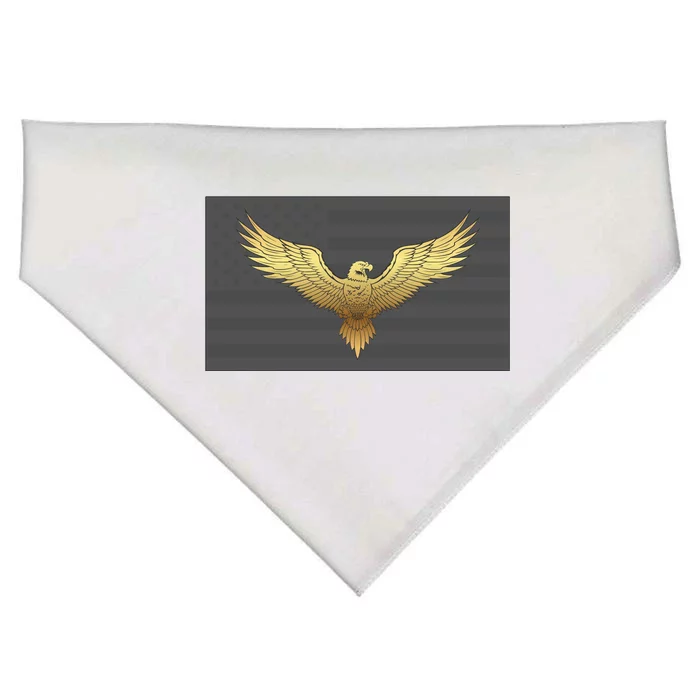 Gold American Eagle On Flag USA-Made Doggie Bandana