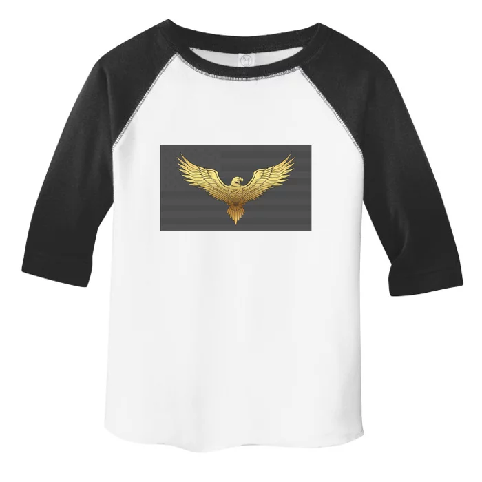 Gold American Eagle On Flag Toddler Fine Jersey T-Shirt