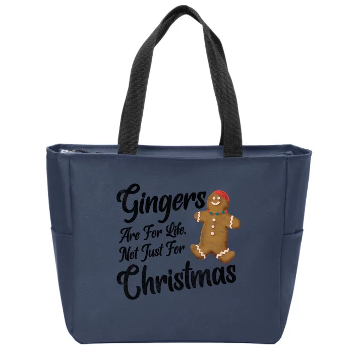 Gingers Are For Life Not Just Christmas Funny Redhead Xmas Funny Gift Zip Tote Bag