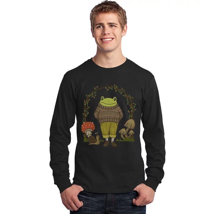 Goblincore Aesthetic Frog Mushroom Cottagecore Dark Academia Long Sleeve Shirt