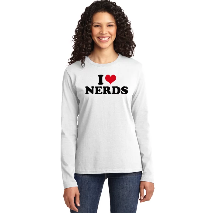 Geeky Affection for Nerds Ladies Long Sleeve Shirt