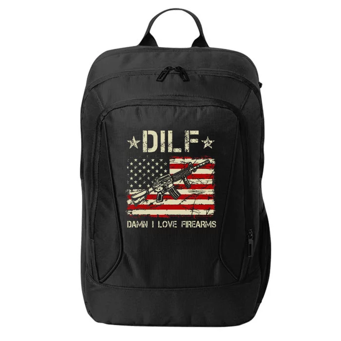 Gun American Flag DILF Damn I Love Firearms City Backpack