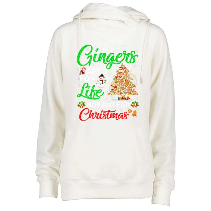 Gingers Are For Life Not Just For Christmas Xmas Tree Pajama Funny Gift Womens Funnel Neck Pullover Hood