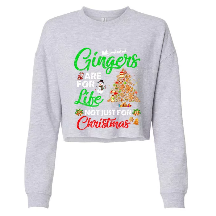 Gingers Are For Life Not Just For Christmas Xmas Tree Pajama Funny Gift Cropped Pullover Crew