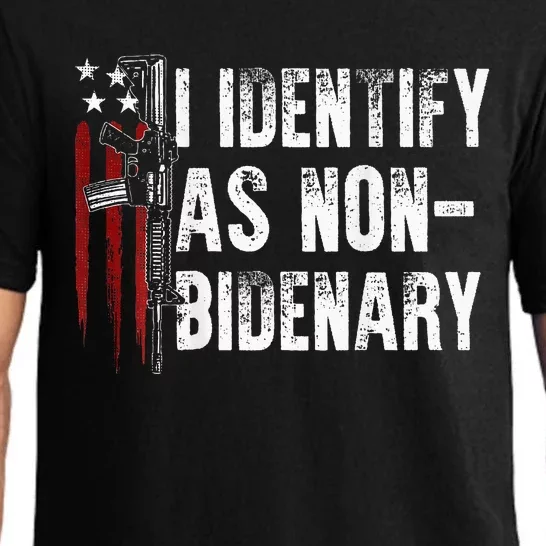 Gun American Flag I Identify As Nonbidenary Pajama Set