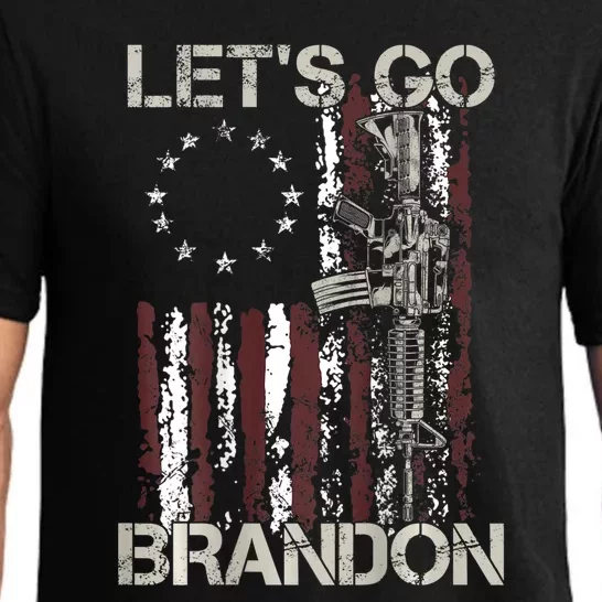 Gun American Flag Patriots Let's Go Brandon Pajama Set