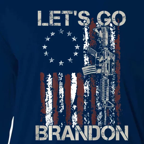 Gun American Flag Patriots Let's Go Brandon Cooling Performance Long Sleeve Crew